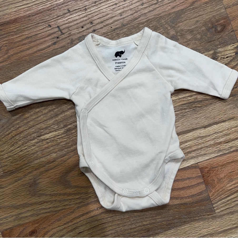monica + andy ivory kimono bodysuit preemie